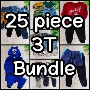 25 Piece Size 3T Boy Bundle Box Various Brands Shirts Sweaters Jeans Outfits